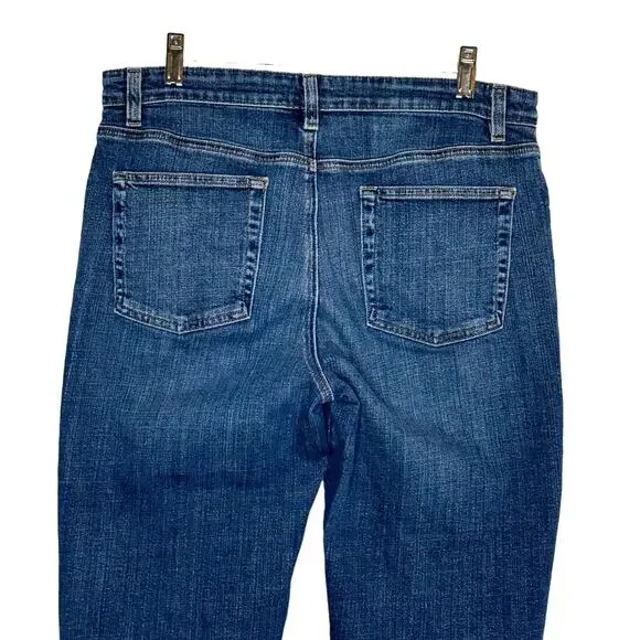 Eileen Fisher Organic Cotton Straight Cropped Cut Raw Hem Denim Jeans Size 8 - Picture 6 of 8